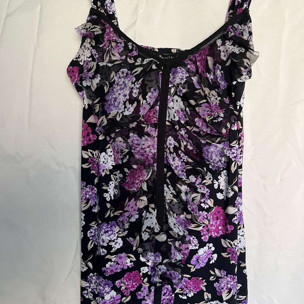 White House Black Market Purple Floral Camisole